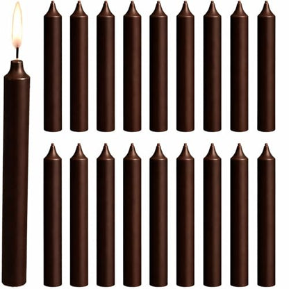 Biedermann & Sons Brown Chime Candles (20 Count Box), Unscented Dripless Tapers, 4 Inch Tall 0.5 Inch Diameter, Up to 2 Hour Burn, Paraffin Wax Sticks for Angel Chime Carousels and Holders - color: Brown