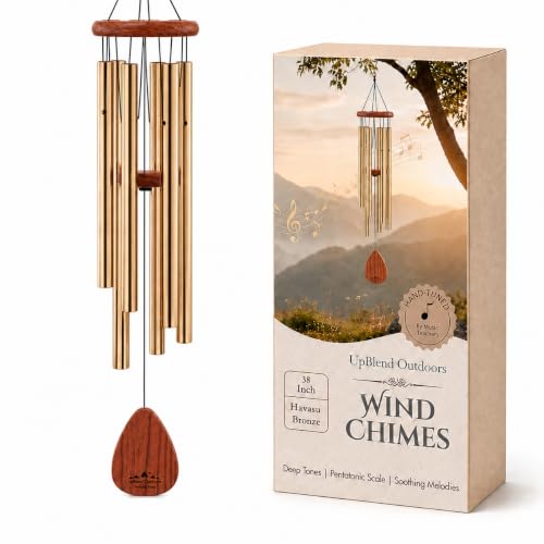 Aluminum Wind Chimes for Outside Deep Tone, 38 Inch Bronze Hand Tuned - color: Bronze, size: 38"