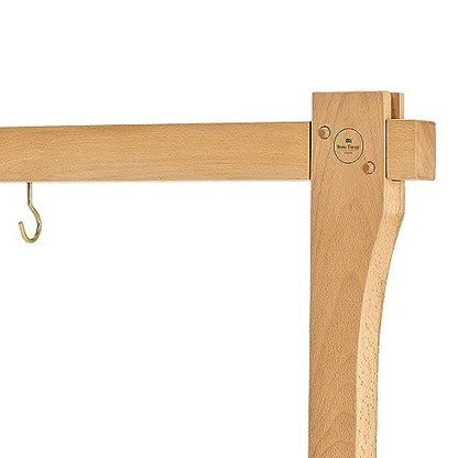 40" Wood Gong Stand, Solid Beech — MADE IN EUROPE — for Meditation, Sound Healing Therapy and Yoga, 2-YEAR WARRANTY - size: Large