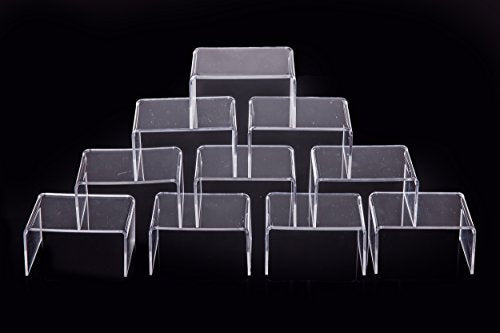 Jusalpha 20 Pieces-Clear Acrylic Display Risers Stand for Retail Home Decor - size: 20 PC