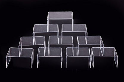 Jusalpha 20 Pieces-Clear Acrylic Display Risers Stand for Retail Home Decor - size: 20 PC