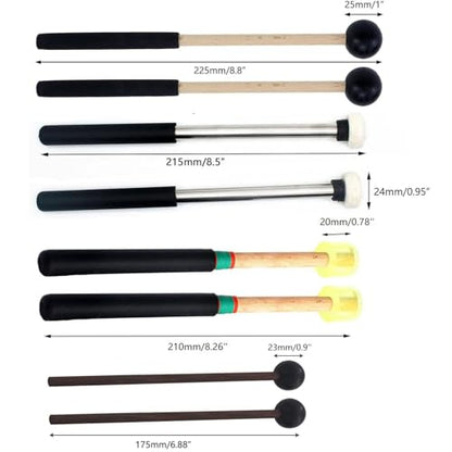 Jiayouy 4Pair Steel Tongue Drum Mallets with Bracket and Storage Bag,3 Pair Rubber Head Percussion Sticks,1 Pair Felt Head Drum Stick,Drum Hammer for Ethereal Drum Xylophone Woodblock Glockenspiel