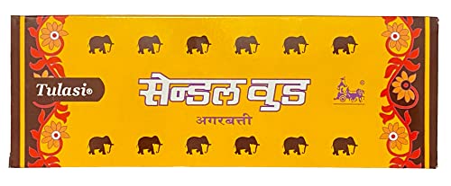 Tulasi Sandalwood Agarbathies | Set of 6 Hex Tubes | 20 Grams per Tube