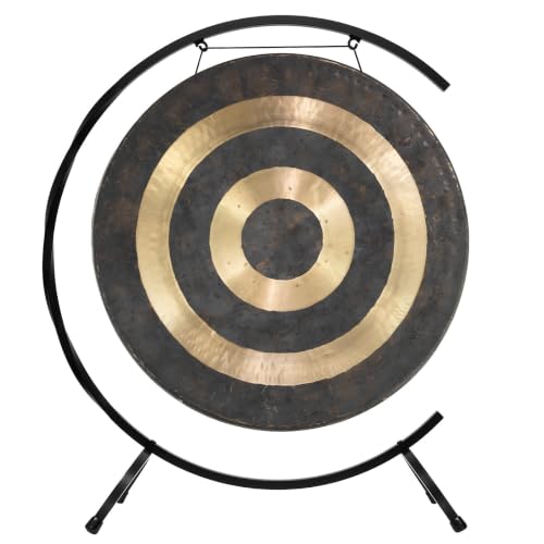 30" to 32" Chinese Gongs on Paiste Floor Stand - Includes Gong, Mallet, & Stand/Handmade Bronze/Strong & Sturdy Iron/Great for Kundalini Meditation & Sound Healing - size: 30" Eventual Horizon