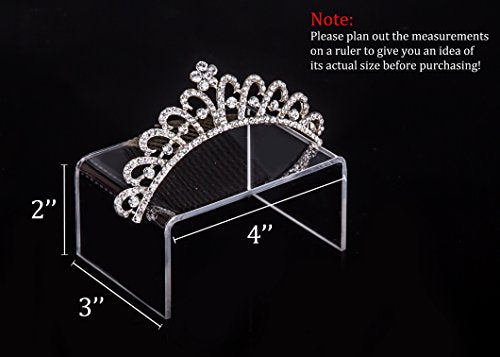 Jusalpha 12 Packs Clear Acrylic Display Risers Showcase for Jewelry - size: 12 PC