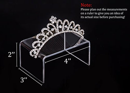Jusalpha 12 Packs Clear Acrylic Display Risers Showcase for Jewelry - size: 12 PC