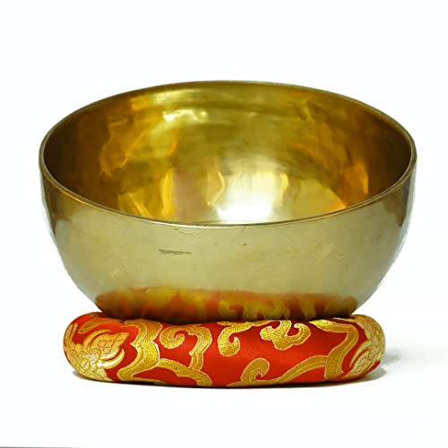 Tibetan Singing Bowl, Handcrafted Singing Bowl for Meditation, Prayer & Holistic Healing, Yoga Accessories, 7" Sound Bowl with Wooden Striker, Artisanal Pouch & Cushion - size: 7"