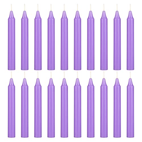Mega Candles Mini Taper Chime Spell Candle 20 Count 4" x 1/2" Lavender - color: Lavender, size: 20 Pieces