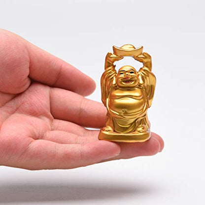 Brass Statu 6Pcs 2'' Electroplated Gold Resin Laughing Buddha Figurines - color: 2'' Resin Red Lips Set