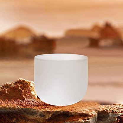 TOPFUND 440Hz E Note Crystal Singing Bowl 8 inch Solar Plexus Chakra with Heavy Duty Carrying Case and Suede Mallet - color: 440Hz E Note, size: 8 inch