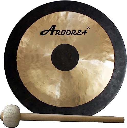 Arborea 24" Chau Gong Includes Gong Mallet & Hanging String Chinese Gong for Sound Healing Home or Office Large Meditation Gong - color: Chau Gong, size: 24"