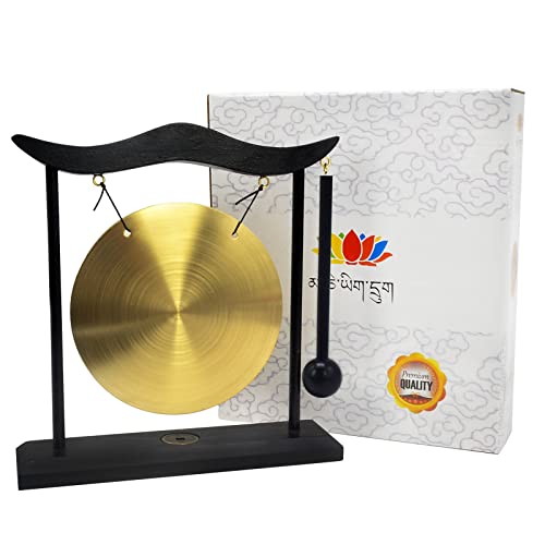 Feng Shui Brass Gong Desktop Zen Art for Fortune + Free Red String Bracelet H1301 - color: H1301