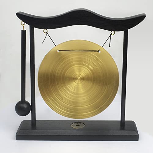 Chinese Brass Gong Tai Chi Zodiac Desktop Small Gong Meditation Bells - color: Fh1309