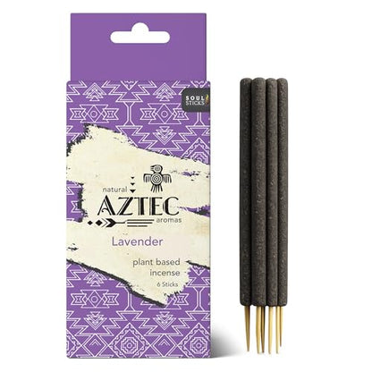 Soul Sticks Aztec Cinnamon Resin Incense Sticks, 90 Mins Burn Time – 100% Natural, Hand-Rolled & Slow-Burning 6 Pcs| Artisan Blend for Yoga, Meditation, Relaxation, Aromatherapy (Lavender) - color: Lavender