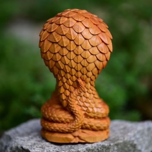 Buddha Statue with Head Snake Guardian, Wooden Shakyamuni Buddha Statue 4.7" High, Buddha Statues for Home Decor, Meditation Buddha Decor, Buda Statues