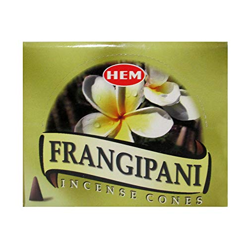 TRUMIRI Incense Cone Holder Bundle with Hem Firangipani Incense Cones - Pack of 12 (Approx 120 Cones) - color: Frangipani