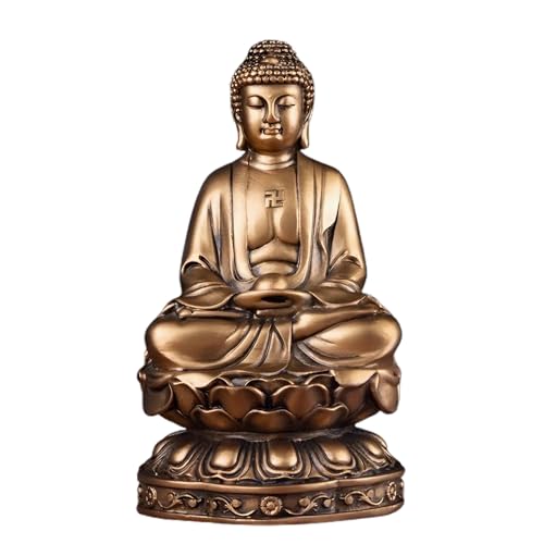 Resin Shakyamuni Buddha Statue 6" (Bronze Color) - color: 6" Bronze