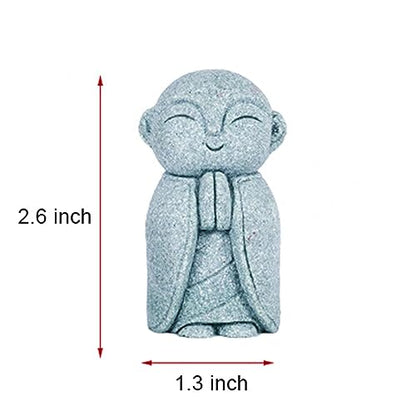 OwMell Japanese Jizo Monk Buddha Statue Figurine Aquarium Garden Decor - color: Namaste