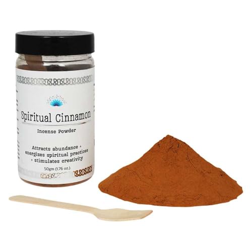 Vrinda® Spiritual Cinnamon Premium Incense Powder - For all rituals, 50 gm, Made in India, smudge powder, Pagan & Wiccan, Energy Boost, Protection & Manifestation | Perfect for Money Work & Meditation