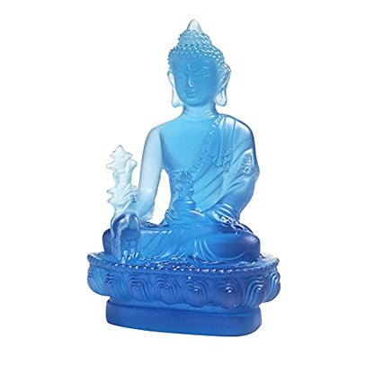 Acxico 1Pcs Buddha Medicine Figure Statue Altar Buddhist Resin Fengshui