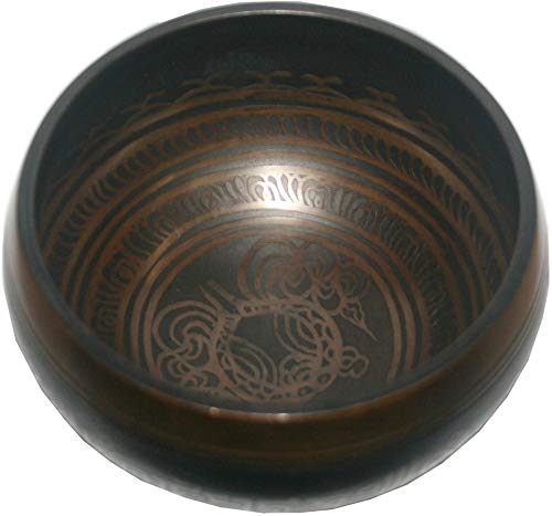 Agan Traders Handmade Tibetan Singing Bowl Set – B Note Crown Chakra Meditation Bowl with Wooden Mallet & Silk Cushion, Sound Healing Bowls for Yoga, Sound Bath, Spiritual Decor – Nepal 5134 SB - color: 5134