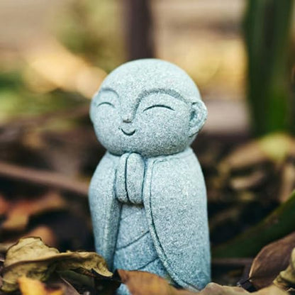 OwMell Japanese Jizo Monk Buddha Statue Figurine Aquarium Garden Decor - color: Namaste