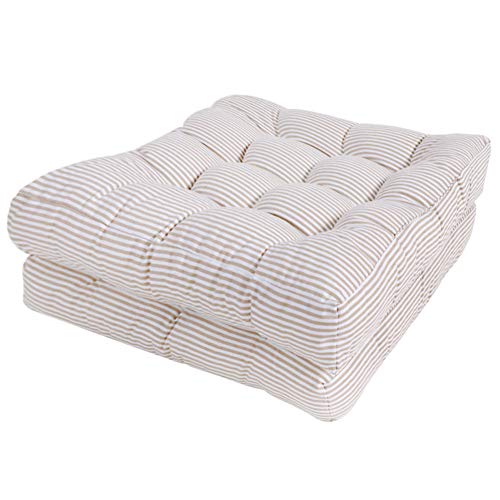 Tiita 22 Inch Square Floor Cushions, Floor Pillow for Sitting, Beige - color: (Square)|beige