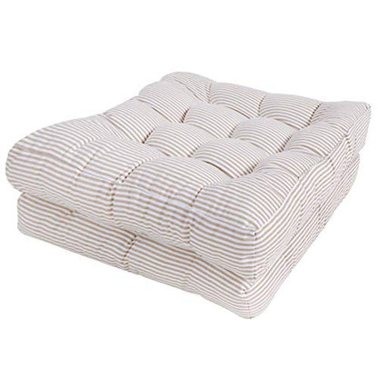 Tiita 22 Inch Square Floor Cushions, Floor Pillow for Sitting, Beige - color: (Square)|beige