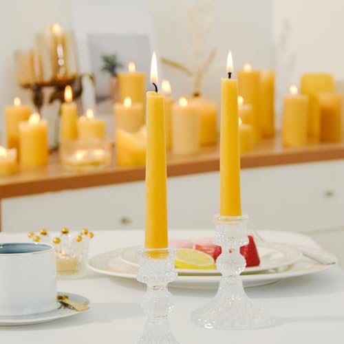 4-Pack 6" Pure Beeswax Spell Candles, Natural Yellow, Meditation & Ritual - color: Natural Yellow
