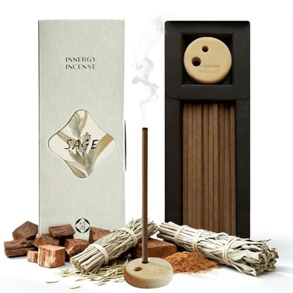 Innergy White Sage Square Incense Sticks, No Bamboo Core, 50 Count - color: Sage