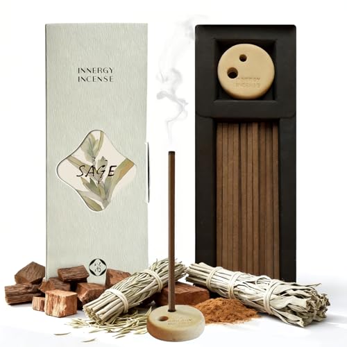 Innergy White Sage Square Incense Sticks, No Bamboo Core, 50 Count - color: Sage