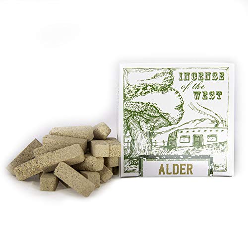 Incienso de Santa Fe - Alder Natural Wood Incense Bricks Without Holder, 40 Count - Made in the USA - color: Alder, size: 40