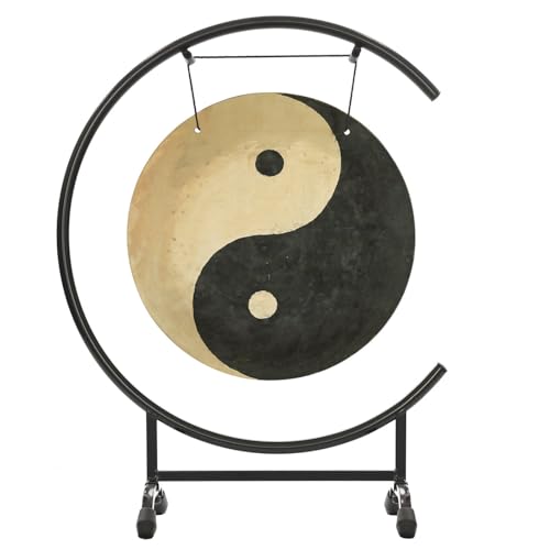 14" to 18" Taoist Breeze Gongs on Stands - Includes Gong, Stand, & Mallet/Yin & Yang/Perfect for Meditation & Sound Healing