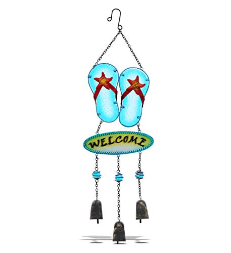 CoTa Global Welcome Flip-Flop Hanging Wind Chime Decoration Art - 26 Inches