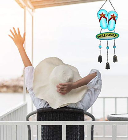 CoTa Global Welcome Flip-Flop Hanging Wind Chime Decoration Art - 26 Inches