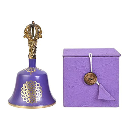 Violet Crown Chakra Tibetan Bell (Note B) - 5.5 Inches H x 3 Inches D - Chakra Meditation Harmony - color: Crown Chakra Violet