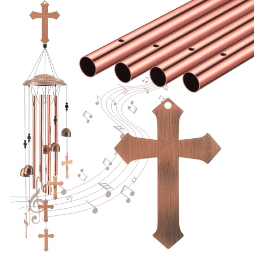 Briwooody 36" Cross Wind Chimes for Outdoor Decor, Christian Gift for Women - style: Cross