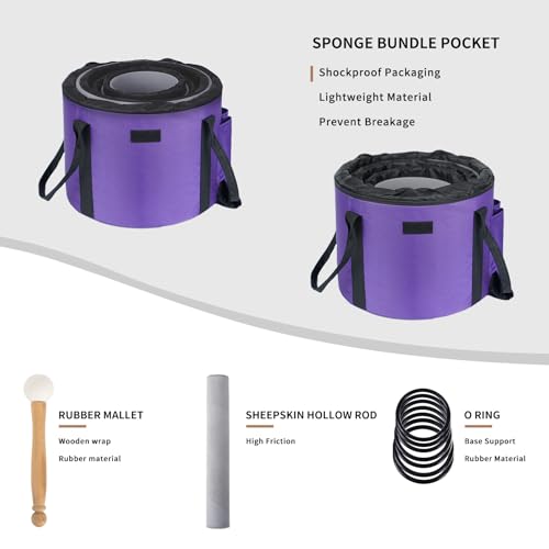 Leize 6-12 inch Lotus Design Chakra Tuned 432hz Set of 7 Quartz Crystal Singing Bowls with Heavy Duty Carrying Cases and Singing Bowl Mallet Suede Strikers - color: Lotus design