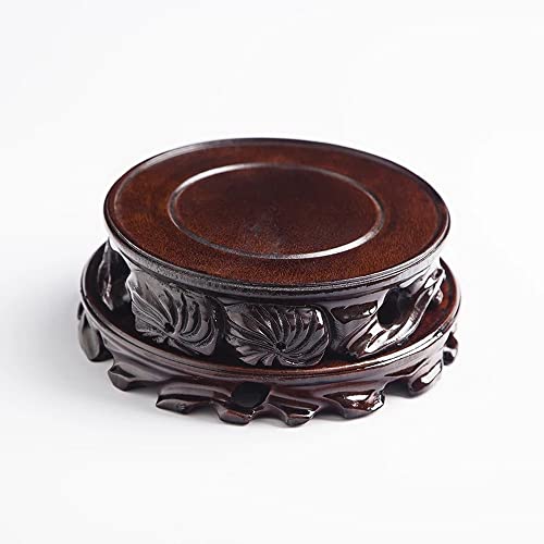 Wooden Base Rosewood Solid Wood Carving Stand - size: 3.5x3.5x1.0 in