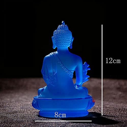 Acxico 1Pcs Buddha Medicine Figure Statue Altar Buddhist Resin Fengshui