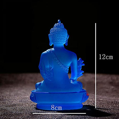 Acxico 1Pcs Buddha Medicine Figure Statue Altar Buddhist Resin Fengshui