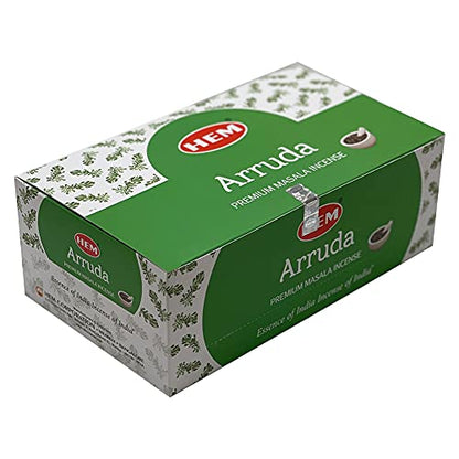 Arruda Masala Incense Sticks and Holder Burner Bundle from Hem Incense and Trumiri for Home Fragrance Insence Insiensos - color: Arruda Masala