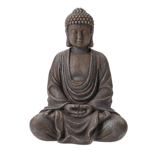 9.8" Buddha Statue Outdoor, Resin Garden Buddha Statue, Buddha Statues Indoor for Home Decor, Buddha Garden Statues Zen Decor for Yard, Patio, Lawn