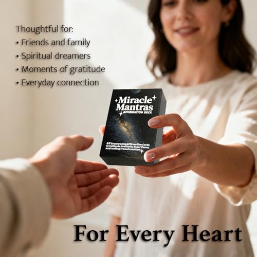 Miracle Mantras Affirmation Deck – 63 Daily Positive Self Love Cards for Women, Mindfulness & Manifestation Deck, for Friends, Coworkers, Sisters, Daughters