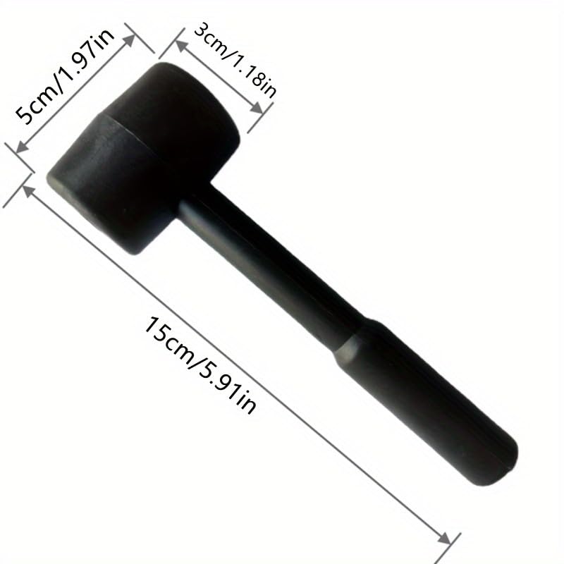 Mini Rubber Mallet Hammer, 6-Inch Small Soft Mallet for Crafts & Jewelry, Durable Black Rubber Head for Furniture Assembly, Non-Marking Mallet for Home DIY Projects