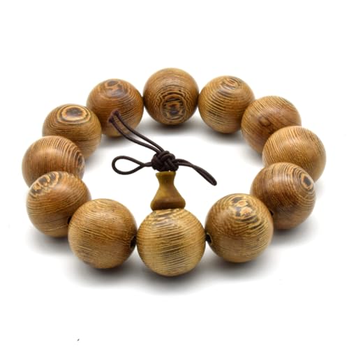 Zen Dear Unisex Natural Wenge Wood Mala Prayer Beads Necklace Bracelet Beads Meditation Buddhist Japa Rosary Mala Bead Yoga - style: 20mm 12 beads
