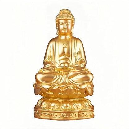 Resin Shakyamuni Buddha Statue 6" (Gold Color) - color: 6" Gold