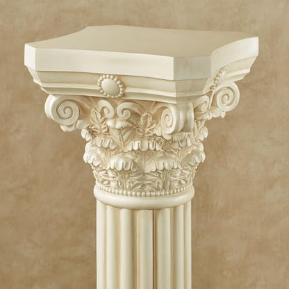 Touch of Class Corinthian Column Pedestal, Ivory Wash, Small, 24" H