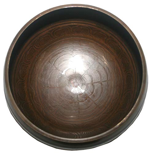 Agan Traders Handmade Tibetan Singing Bowl Set – B Note Crown Chakra Meditation Bowl with Wooden Mallet & Silk Cushion, Sound Healing Bowls for Yoga, Sound Bath, Spiritual Decor – Nepal 613 SB - color: 613