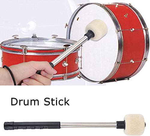 Jiayouy A Pair of Bass Drum Mallets Timpani Mallet Felt Mallets Sticks with Stainless Steel Handle Percussion Marching Band Accessory Length 320cm/12.6Inch - color: A Pair of 50mm Mallets